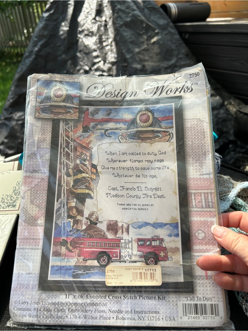 Design Works 'Call to Duty' Firefighter Cross Stitch Kit - Red Accents